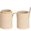 Pinselbox creme / Pinsel aufbewahrung / Pinselhalter