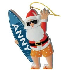 Xmas Set Surfing Santa - Sends beachy wishes - 407 ocean blues